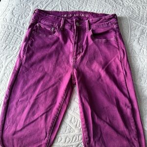 4 Short American Eagle Outfitters | Super Hi-Rise Flare Women's Purple Jeans